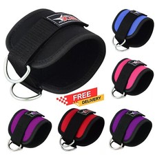 Ankle D Ring Strap Weight Lifting Padded Anklet Cuff Gym Straps Thigh Pulley
