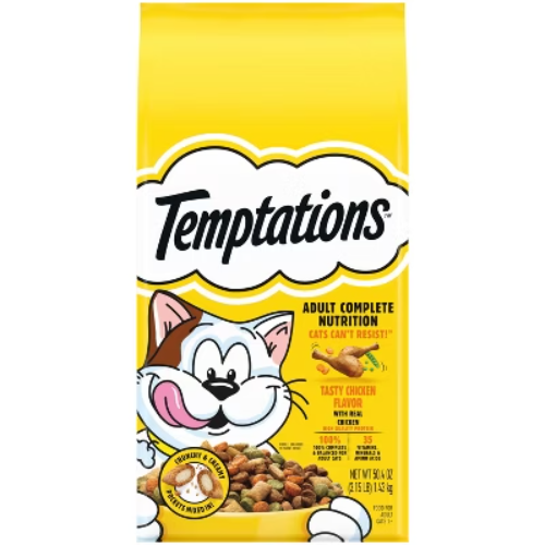 Temptations Tasty Chicken Flavor Crunchy Dry Cat Food Treats