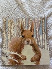 Handcrafted 16cm Decoupaged Wooden Hanging Plaque - Squirrel. Gift Santa Xmas