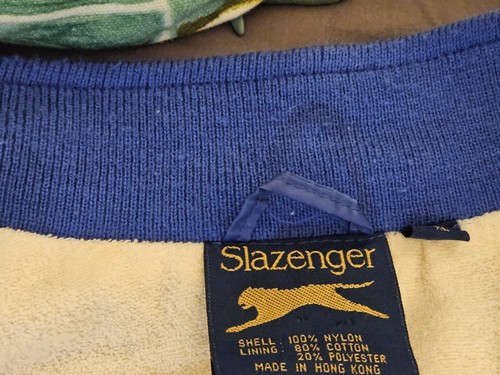 VINTAGE SLAZENGER SHELL JACKE FROTTEEFUTTER XL P2P 24" HONGKONG YKK 1980er 🇬🇧 - Bild 8 von 24