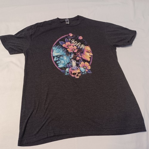 = FRANKENSTEIN MONSTER & BRIDE OF FRANKENSTEIN T SHIRT SZ WOMAN'S MEDIUM TEE #30