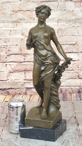 Signed Lady Bronze Statue European Female Sculpture Victorian Bust on Marble Art - Picture 2 of 10
