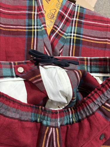 Polo Ralph Lauren Men's Plaid Tartan Pleated Pants Linen Suit Trousers Size 32 - Picture 10 of 10