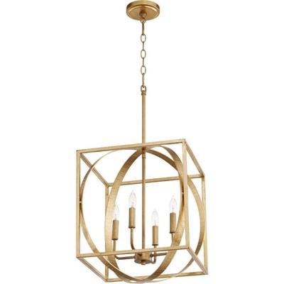 4 Light Cube/Sphere Pendant in Soft Contemporary style-15.5 inches wide by 19.5