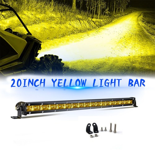 7'' 14" 20" inch Amber LED Work Light Bar Spot Flood Combo SUV ATV Offroad Truck - Picture 4 of 15