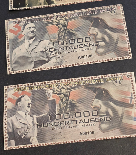 THIRD REICH NOVELTY CURRENCY Lot Adolf Hitler Banknotes Reichsbanknotes - Picture 3 of 13