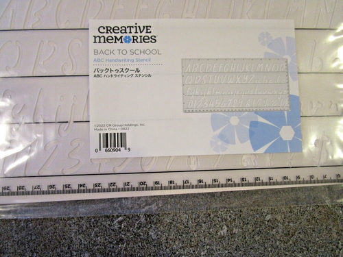 Creative Memories BACK TO SCHOOL ABC Handwriting Stencil 2022 NEW - Picture 3 of 4