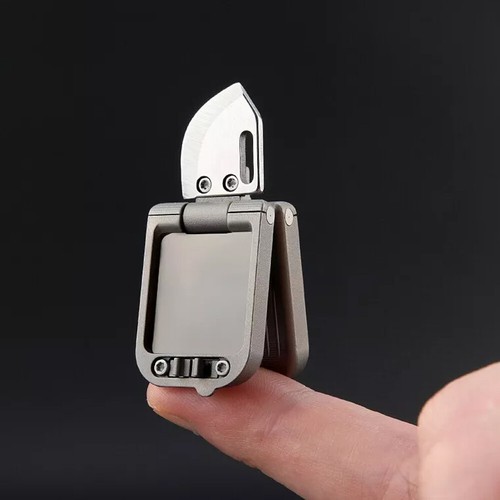 Mini Titanium Alloy Keychain Folding D2 Blade Knife Portable Outdoor Travel EDC - Picture 4 of 11