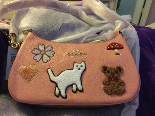 Coach Creatures Zip Leather Bag Multi Cat Teddy Shroom +NWT SR $428 OW SO F Gift - Picture 3 of 4