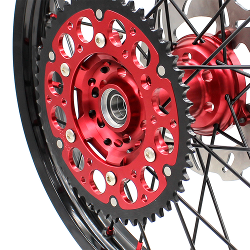 KKE 21/18 Enduro Wheels Rims Set Fit Honda XR400R 1996-2004 XR600R 1991-2000 Red - Picture 9 of 12
