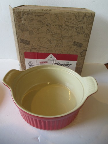 Appetit Marseille Edition 11" Red Round Covered Stoneware Casserole Dish~NEW - Picture 6 of 7
