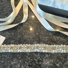 EK Erica Koesler Wedding Dress Ivory Belt Sash GORGOUS