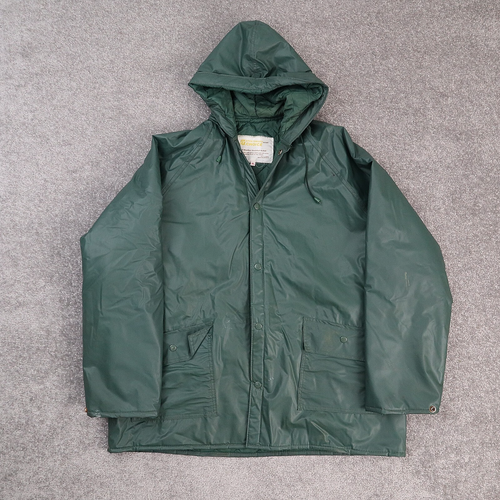 VTG Sportsman Choice Medium Green Long Sleeve Full Snap Quilted Rain Jacket