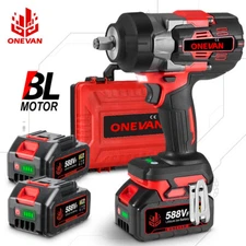 2800N.m Cordless Impact Wrench High Torque 1/2" Impact Gun w/2 Battery & Case