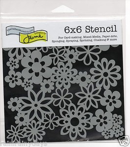The-Crafter-039-s-Workshop-6-034-x-6-034-stencil-Mini-Gathered-Flowers-tcw176s