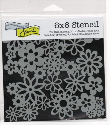 The Crafter's Workshop 6"x 6" stencil, Mini Gathered Flowers, tcw176s