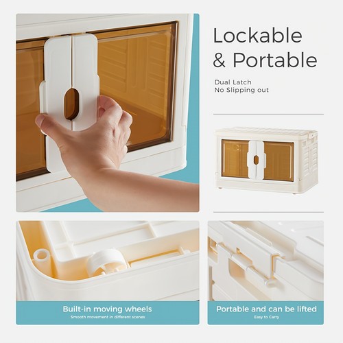 Stackable Plastic Storage Bins With Lids & Wheels Containers Closet Organizers - Picture 6 of 10