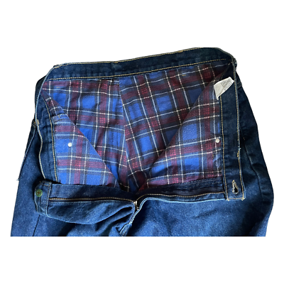 Vintage Oshkosh Flannel Lined Jeans Mens 42 x 30 Dark Wash Denim B 
