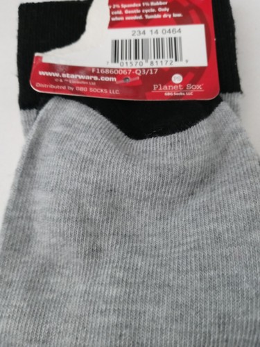 Disney Starwars Boys Crew Socks Shoe Size 6-12 - Picture 3 of 5