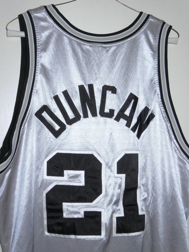 Nike Authentic San Antonio Spurs Tim Duncan Alternate Silver Home Jersey 52 XXL - Picture 5 of 5
