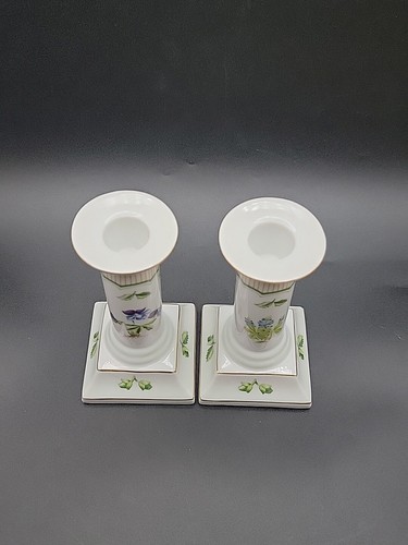 Juego de candelabros de porcelana vintage Georges Briard Victorian Gardens adorno dorado - Imagen 6 de 14