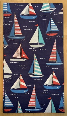 TWO Sailboats Sailboat Paper Napkins Decoupage Hostess Water Boat Sail Sailing
