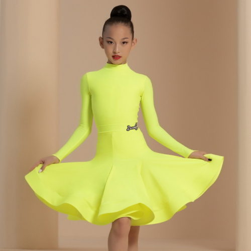 Bodysuit Lotus Latin Dance Skirt Professional Competition Ballroom Costume Set - Picture 4 of 21