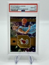 Tyler Herro 2019-20 Illusions Orange Instant Impact 14/125 Jersey # PSA 10 POP 8