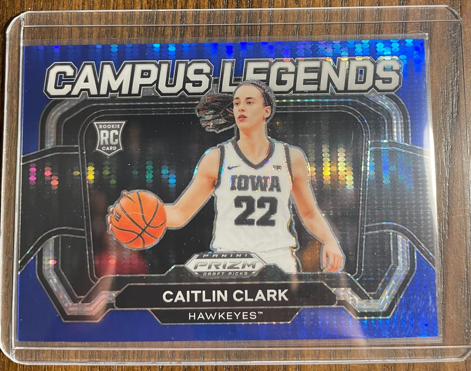 2024 Panini Prizm Draft Picks Campus Legends Caitlin Clark #5 Blue Pulsar /99