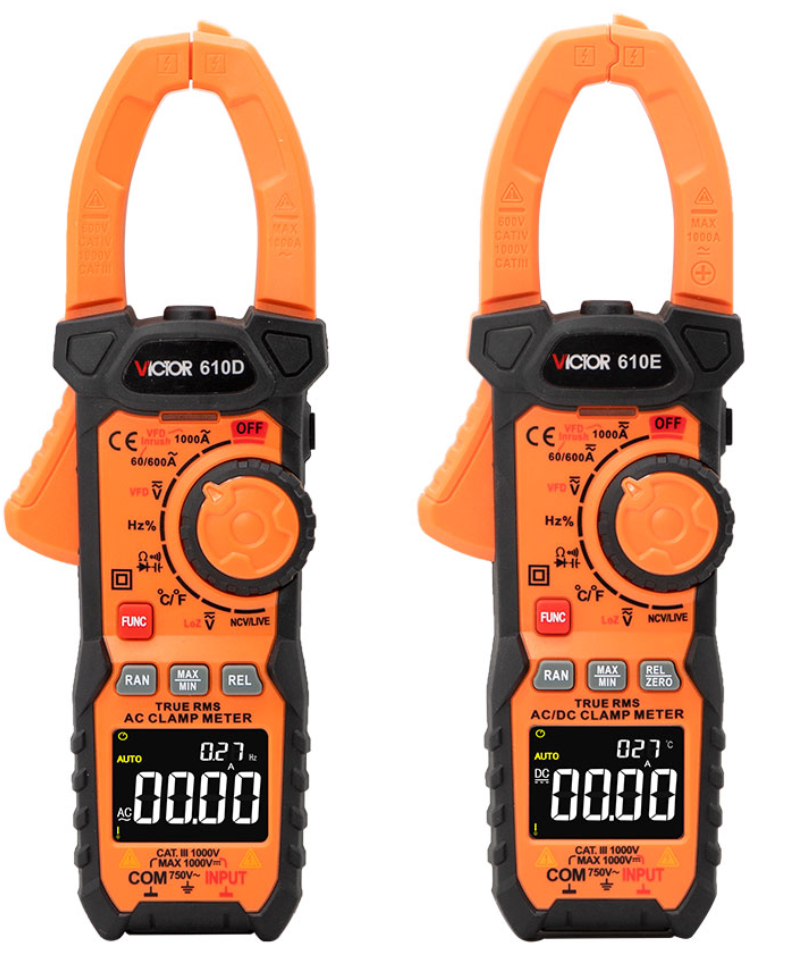VICTOR 610D/ 610E AC/DC Digital Clamp Multimeter True RMS VFD