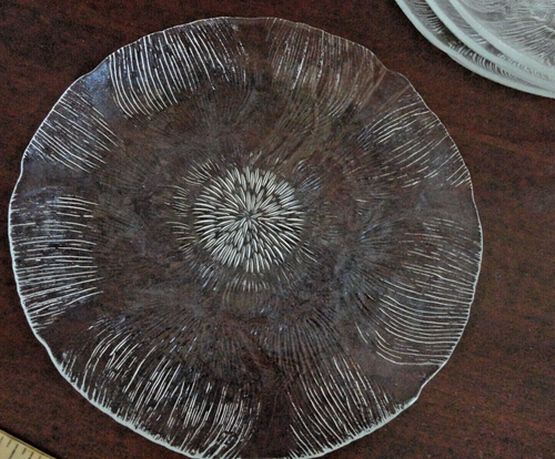 VINTAGE ARCOROC FRANCE FLEUR GLASS SET OF 6 DESERT SALAD PLATES 7 1/2" - 第 17/24 張圖片