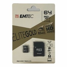 EMTEC Gold Plus 64GB Class 10 microSD Memory Card 85MB/s - NEW