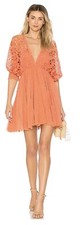 New with Tag Free People Bella Note Eyelet Mini Dress in Terracotta Sz Small