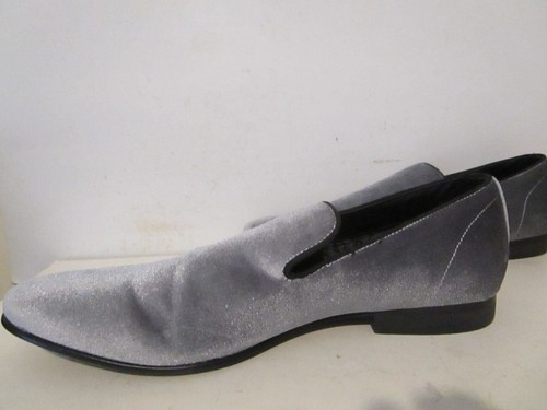 Steve Madden Mens Laight Velvet Smoking Slippers Loafers Silver Size 12 - Picture 4 of 8