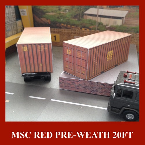 MSC Versand Container Kartenmodelle 20 Fuß 40 Fuß 45 Fuß 53 Fuß x 3 Spur HO Set x 3 - Bild 13 von 28