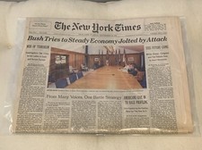 New York Times Main Section Sunday, September 23, 2001 GW Bush 9-11 World Trade New York Times Main Section Sunday, September 23, 2001 GW Bush 9-11 World Trade