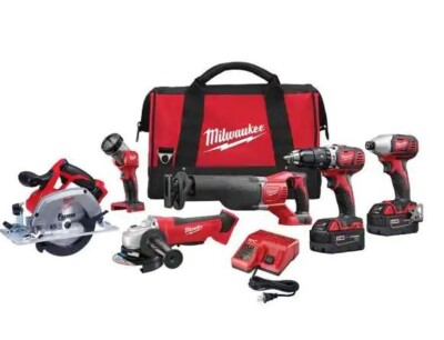 M18 18V Lithium-Ion Cordless Combo Tool Kit (6-Tool) with Two 3.0 Ah Batteries, 