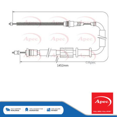Fits Fiat Punto 1994-2000 Hand Brake Cable Rear Left Apec 7747332