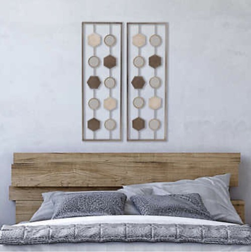 Elements Multicolor Geometric Metal Wire Wall Home Decor 36”x12” Set of 2 - Bild 3 von 3