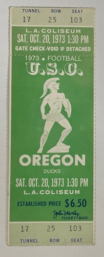 1973 USC vs Oregon Football Ticket Stub - College NCAA - Picture 1 of 2