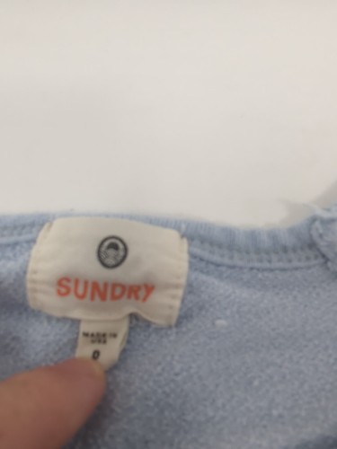 Sundry Rainbow Heart Super Soft Lightweight Blue Made In USA Sweatshirt 0/XS - Picture 8 of 8