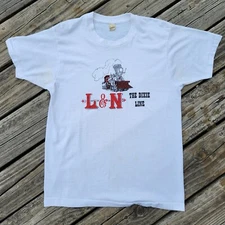 Vintage L&N Train The Dixie Line T-Shirt Size L White Single Stitch Screen Stars