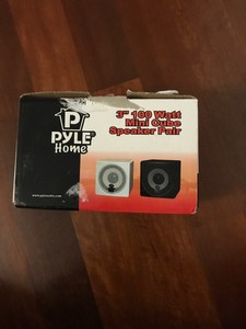 Pyle Home PCB3BK 3-Inch 100-Watt Mini Cube Bookshelf Speakers Pair Black Pair