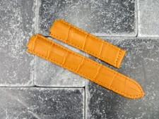 New 20mm Leather Strap Orange Watch Band CARTIER Ballon Bleu Single Fold Large x