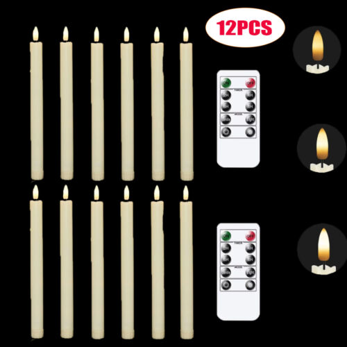 Velas cónicas sin llama luz parpadeante temporizador remoto operado por batería hogar EE. UU. - Imagen 26 de 55
