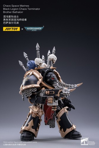 FIGURA JOYTOY X Warhammer 40k Black Legion Chaos Terminator Bathalorr 1/18 - Imagen 3 de 6
