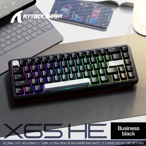 ATTACK SHARK X68 HE 8000Hz Rapid Trigger Keyboard, 0.01mm RT Accuracy Wired Gami - Picture 9 of 17