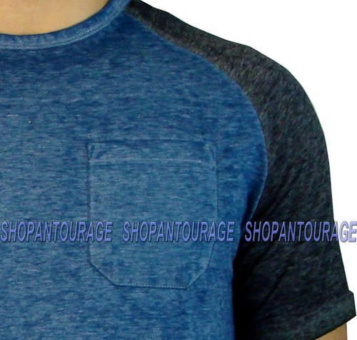 Indigo Star Toby MIST408 Short Sleeve Knit Burnout T-shirt Top W/Pocket for Men - Picture 3 of 3