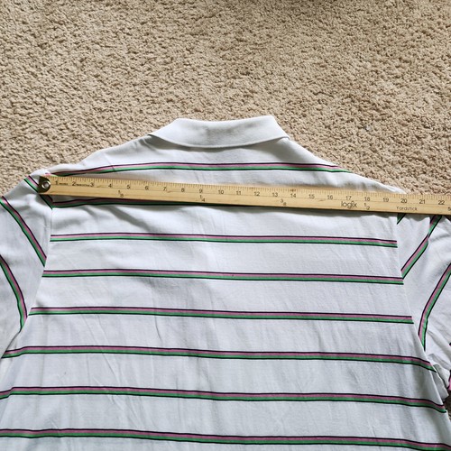 Ralph Lauren Polo Golf Shirt Herren XL weiß gestreift rosa schwarz grün Pony Pima - Bild 8 von 9