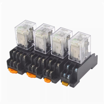 1PCS MY2NJ MY3NJ MY4NJ DC12V 24V LY2NJ AC220V LED HH52P 53P 54P POWER RELAY BASE